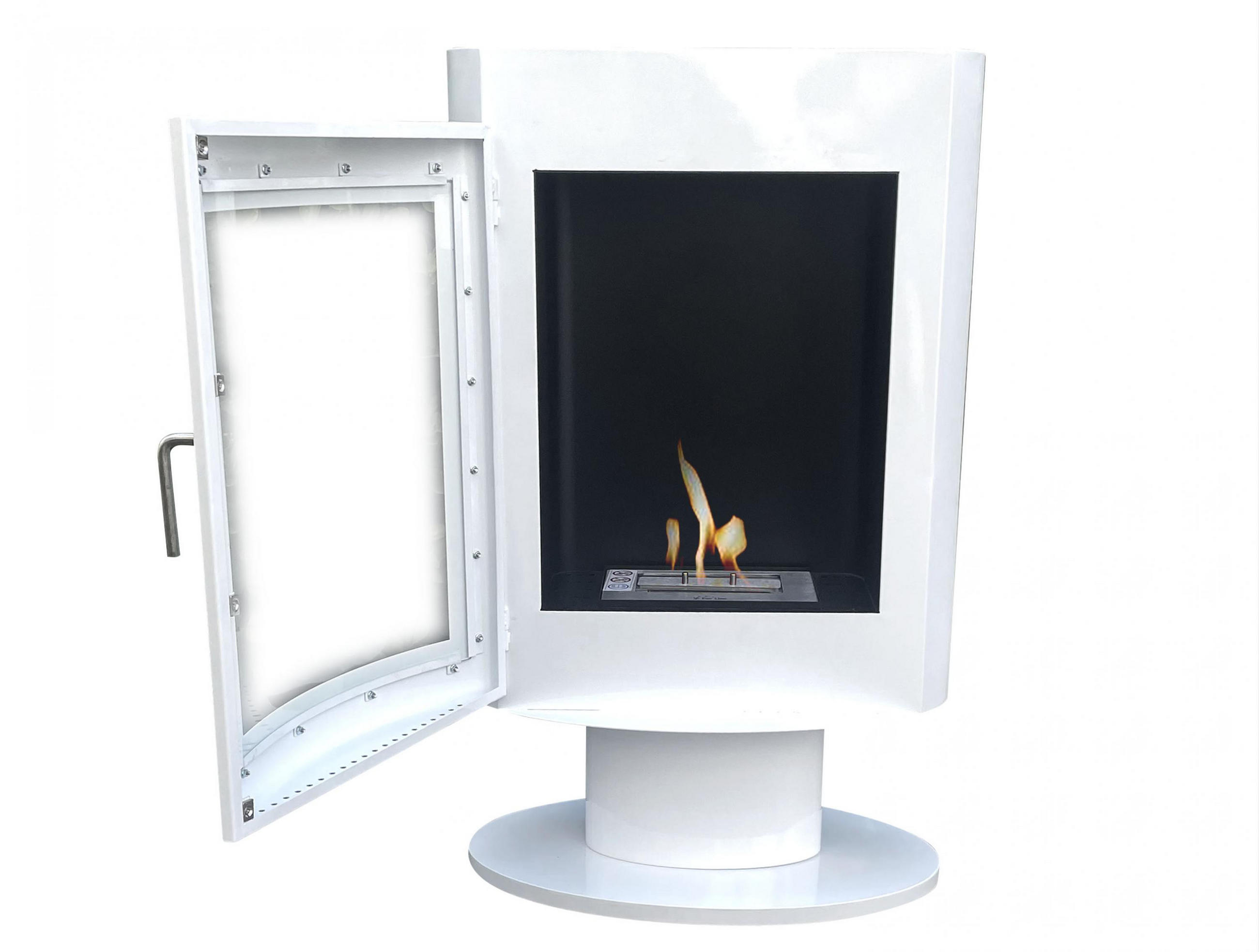 BIOETHANOL-OFEN Weiß inklusive 2 L-Tank und 3 kW Leistung - Weiß, Metall (60/97/35cm) - Purline