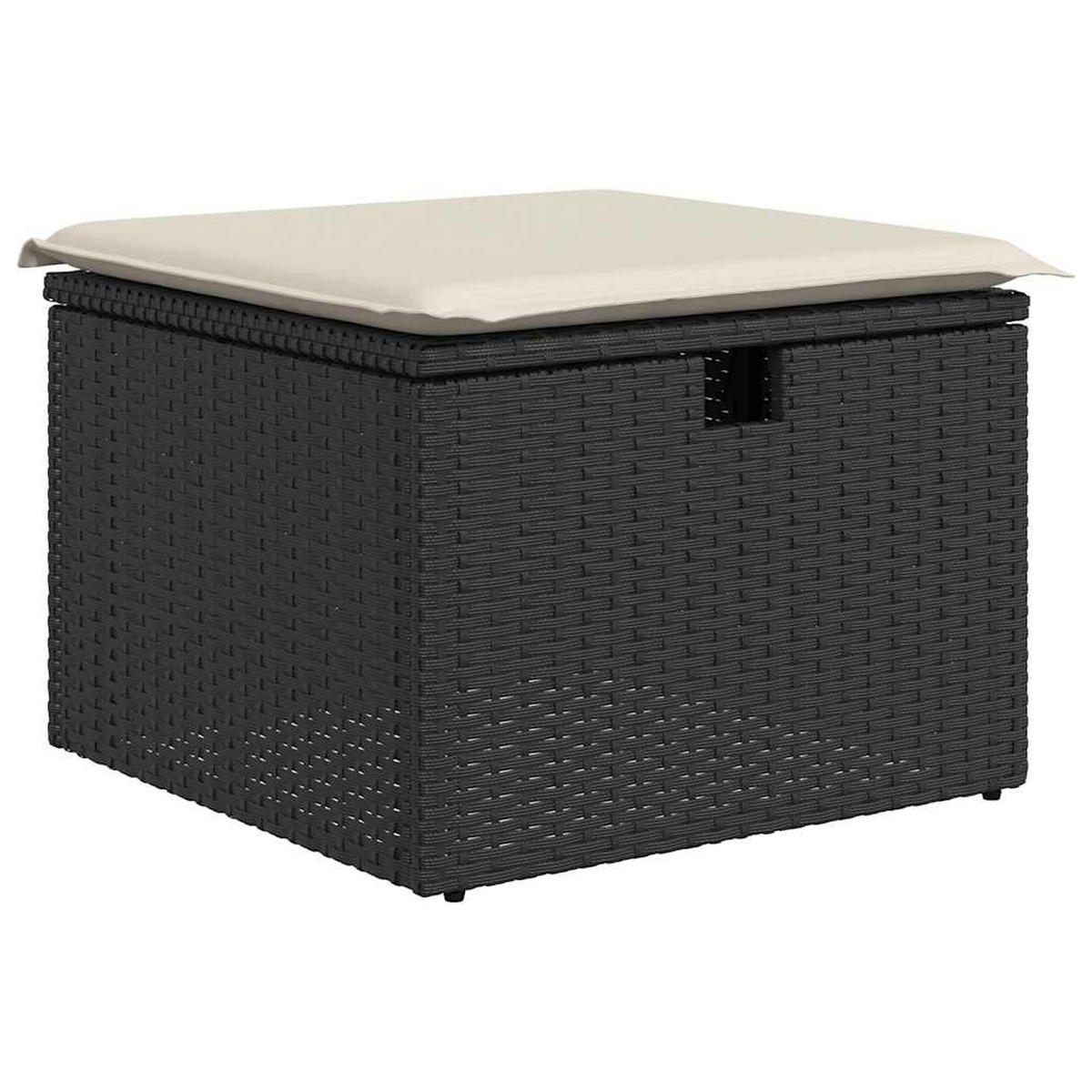 GARTEN-SOFAGARNITUR 4Er Set Mit Kissen Schwarz Poly Rattan - Schwarz, Kunststoff - vidaXL