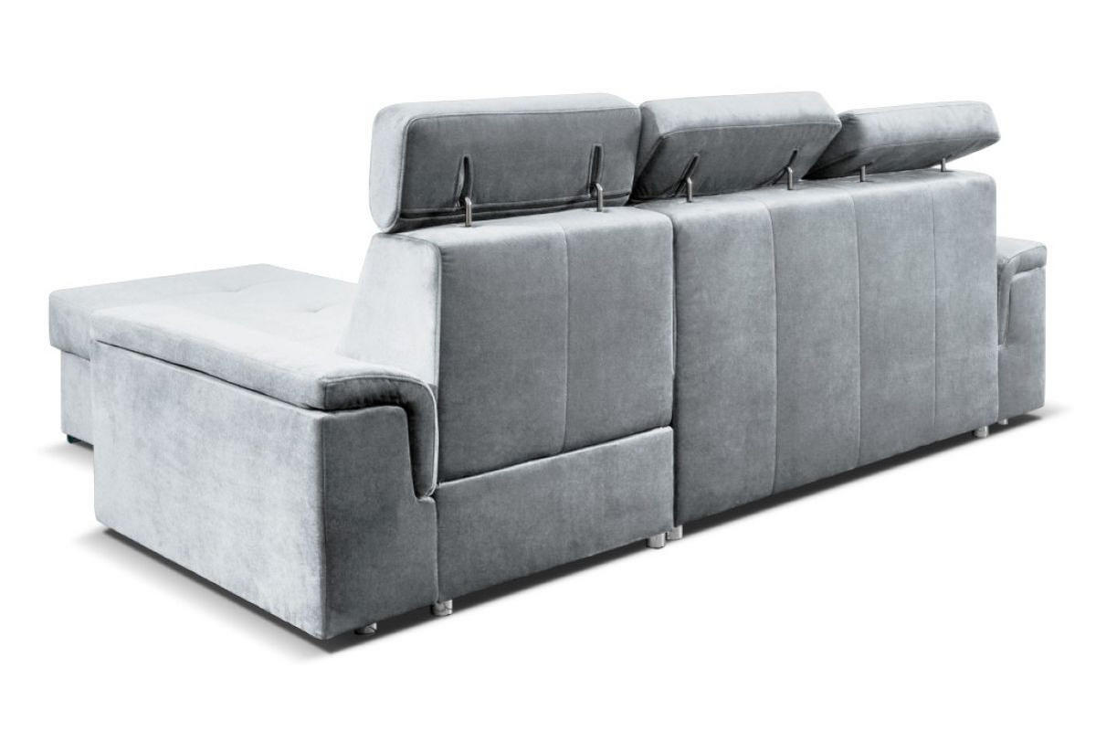 ECKSOFA Monaco L-Form mit Schlaffunktion und Bettkasten 245 cm, hellgrau - Hellgrau, Holz/Kunststoff (245/163cm) - Margaret Hadas24
