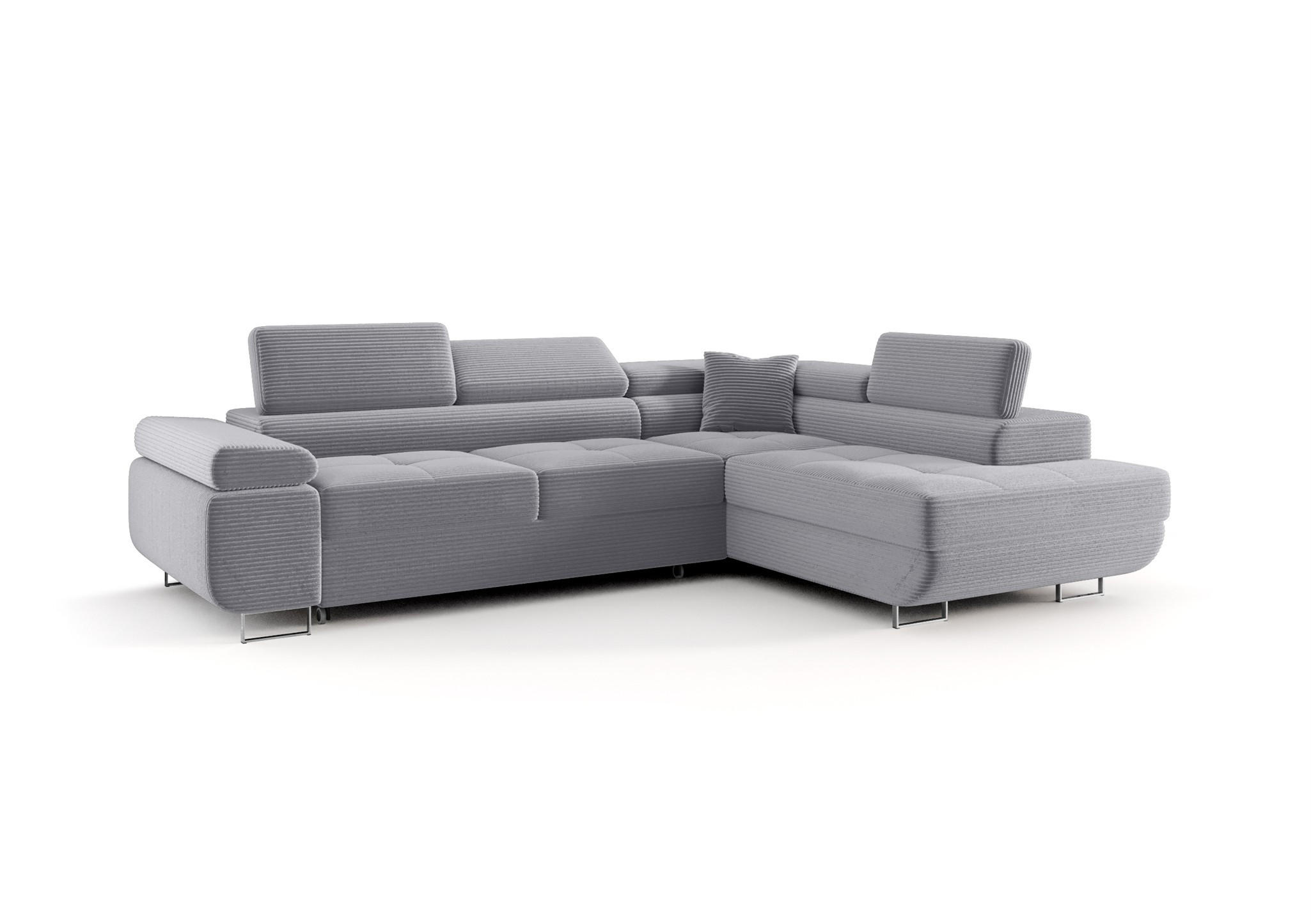 ECKSOFA Monaro Mit Schlaffunktion - Blaugrau, Holzwerkstoff/Textil (275/202cm) - Fun Möbel