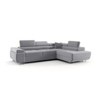ECKSOFA Monaro Mit Schlaffunktion - Blaugrau, Holzwerkstoff/Textil (275/202cm) - Fun Möbel