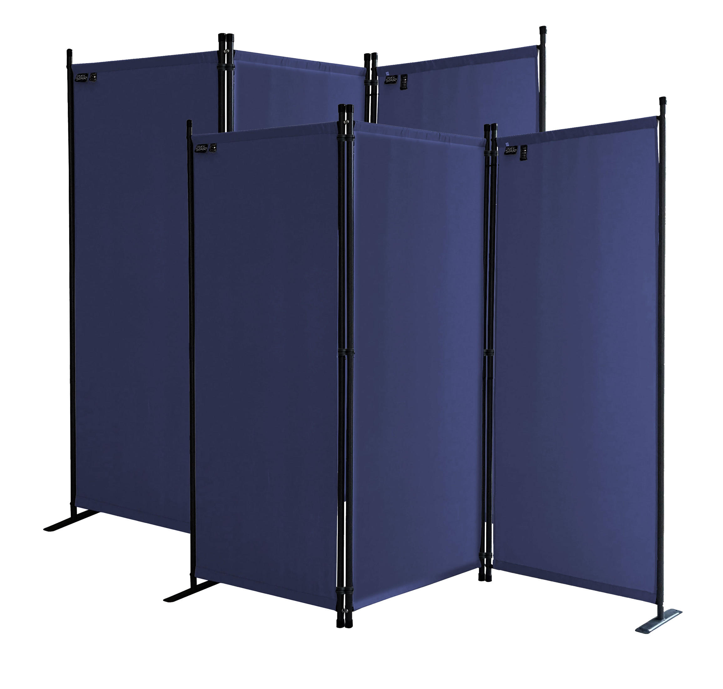 PARAVENT 2 Stück 3-tlg. 170x165 cm Blau - Blau, Metall (170/165cm) - QUICK STAR