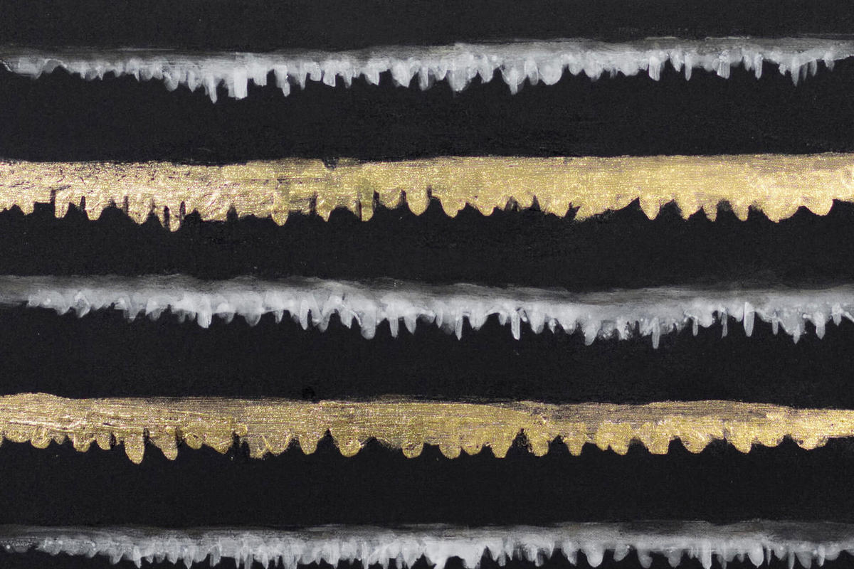 ACRYLBILD HANDGEMALT Schwarz 83/123 cm - Schwarz, Textil (82.5/122.5cm) - KUNSTLOFT