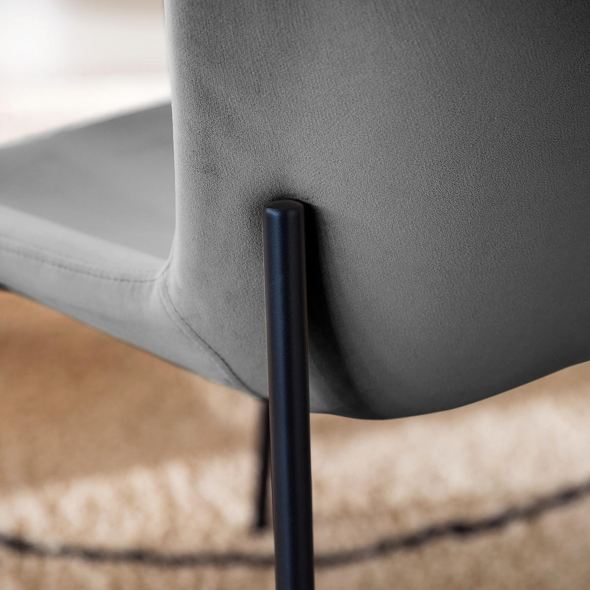 POLSTERSTUHL - 2er-Set - Hellgrau/Schwarz, Textil (52/79/49cm) - home24