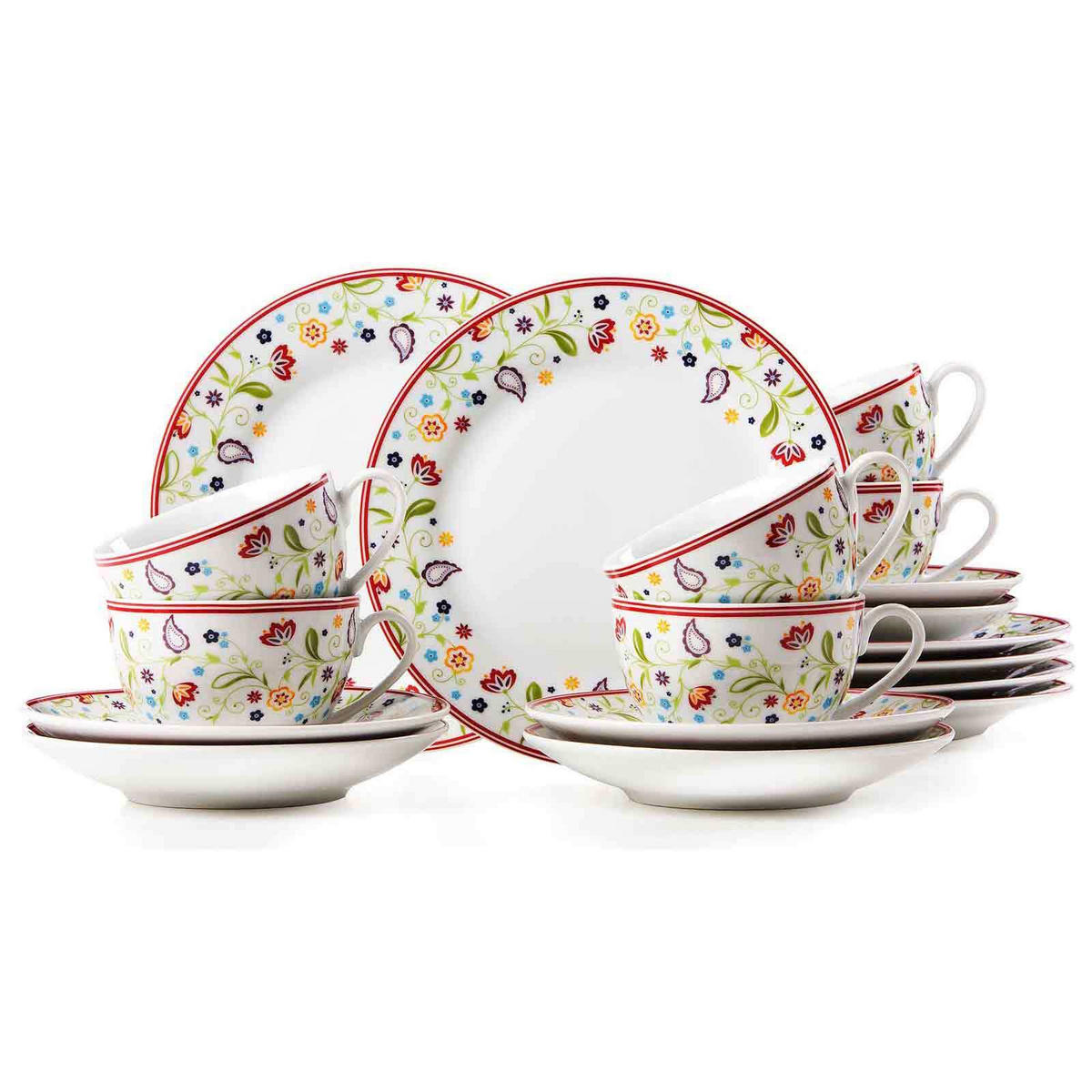 KAFFEESERVICE Doppio bunt 18er Set - Multicolor, Keramik (1/1/1cm) - Ritzenhoff Breker