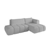 ECKSOFA Ottomane Rechts CLOUD-L 289x180x40 Hellgrau Bouclé - Hellgrau, Holzwerkstoff/Kunststoff (289/180cm) - ALTDECOR