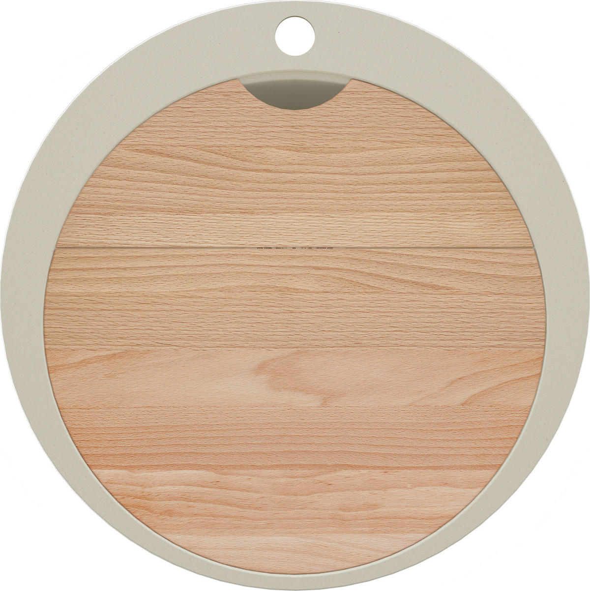 SPÜLBECKEN RUND Pisa Max, 2-er set Beige 53/53 cm 1 Becken + Ablauf-Set + Schneidebrett ab 50er Unterschrank - Chromfarben/Beige, Kunststoff (53/20/53cm) - Primagran