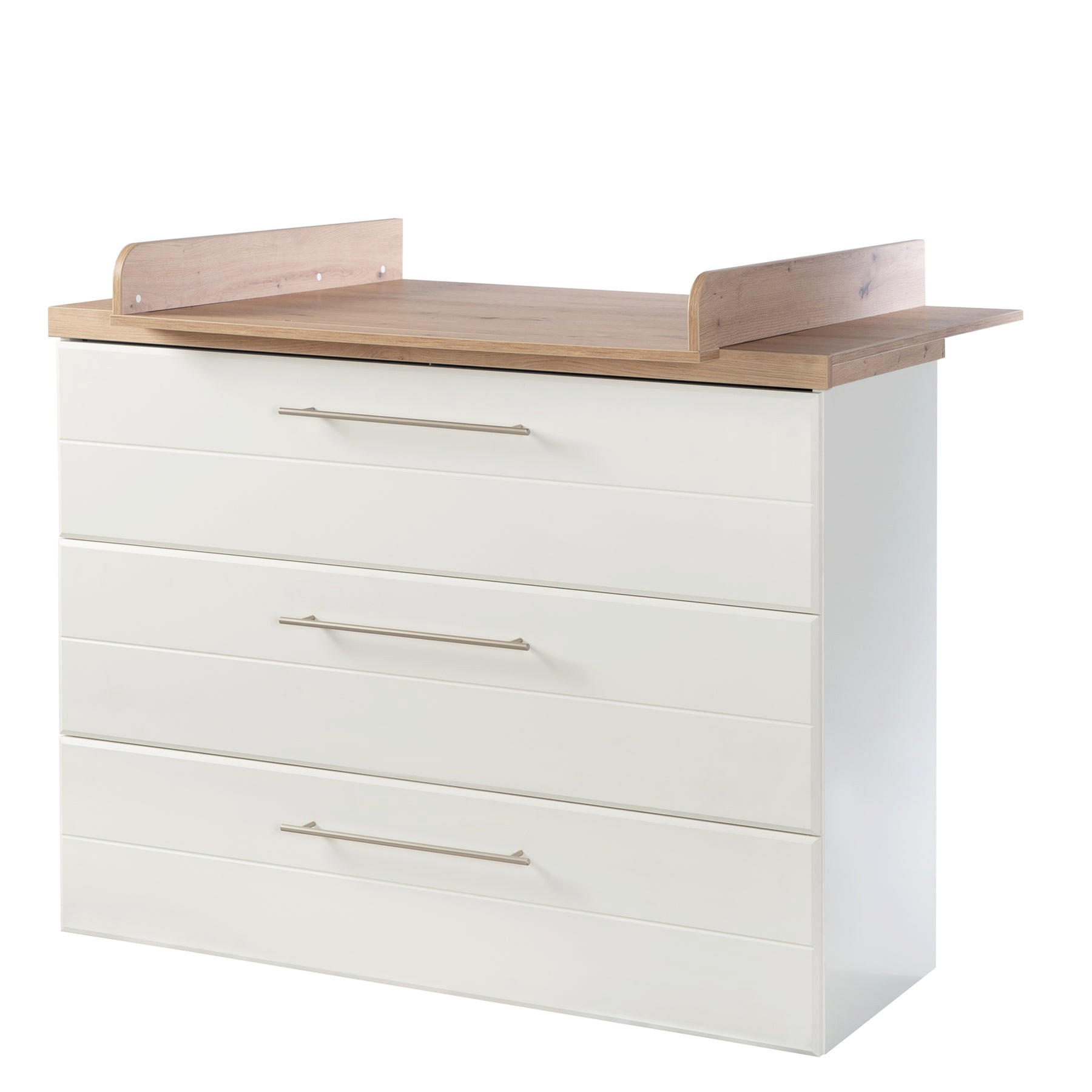 WICKELKOMMODE Nele - Silberfarben/Weiß, Holzwerkstoff/Metall (119/103/77.5cm) - Roba
