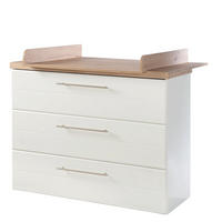 WICKELKOMMODE Nele - Silberfarben/Weiß, Holzwerkstoff/Metall (119/103/77.5cm) - Roba
