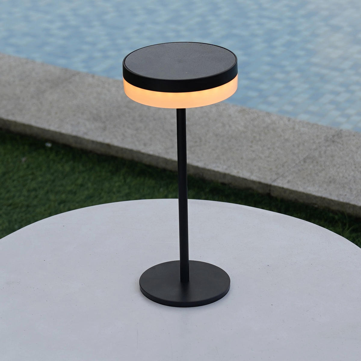 SOLARTISCHLAMPE VIVIA schwarz - Schwarz, Metall (15.3/15.3/13.5cm) - Lumisky
