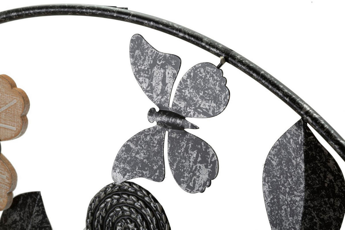 WANDUHR Divaker, braun und schwarz, Eisen und MDF, 67 x 5,5 x 67 cm - Schwarz/Braun, Holzwerkstoff/Metall (67/67/5.5cm) - Mauro Ferretti