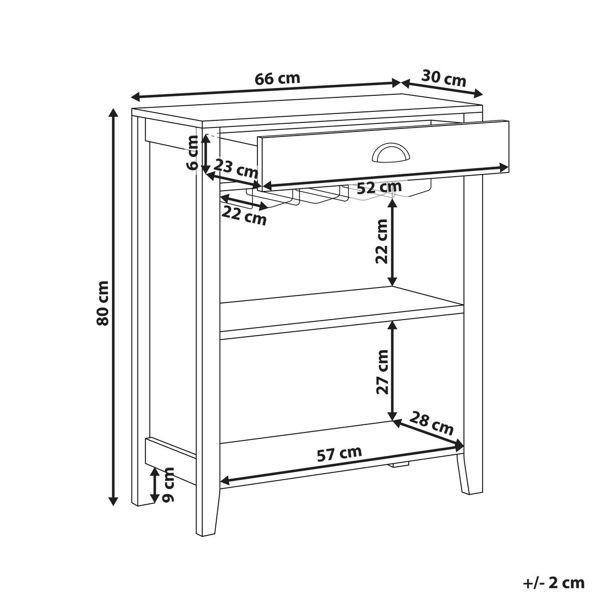 SIDEBOARD Tmavě hnědý Walkerston - hnědá, kompozitní dřevo (66/80/30cm) - Beliani
