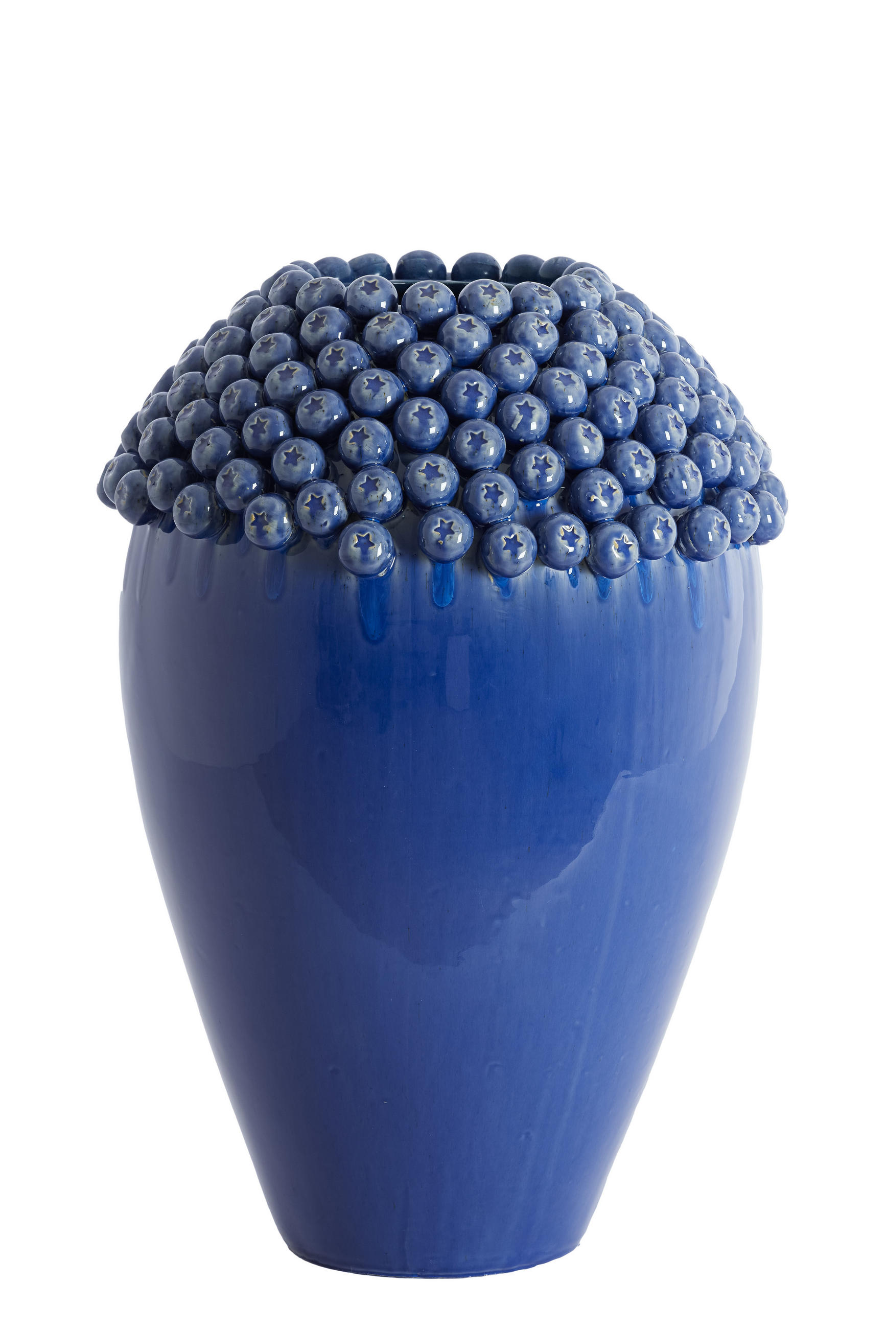 VAZE Lovro Blau 39.5/39.5/57 cm - Blau, Keramik (57cm) - Light & Living