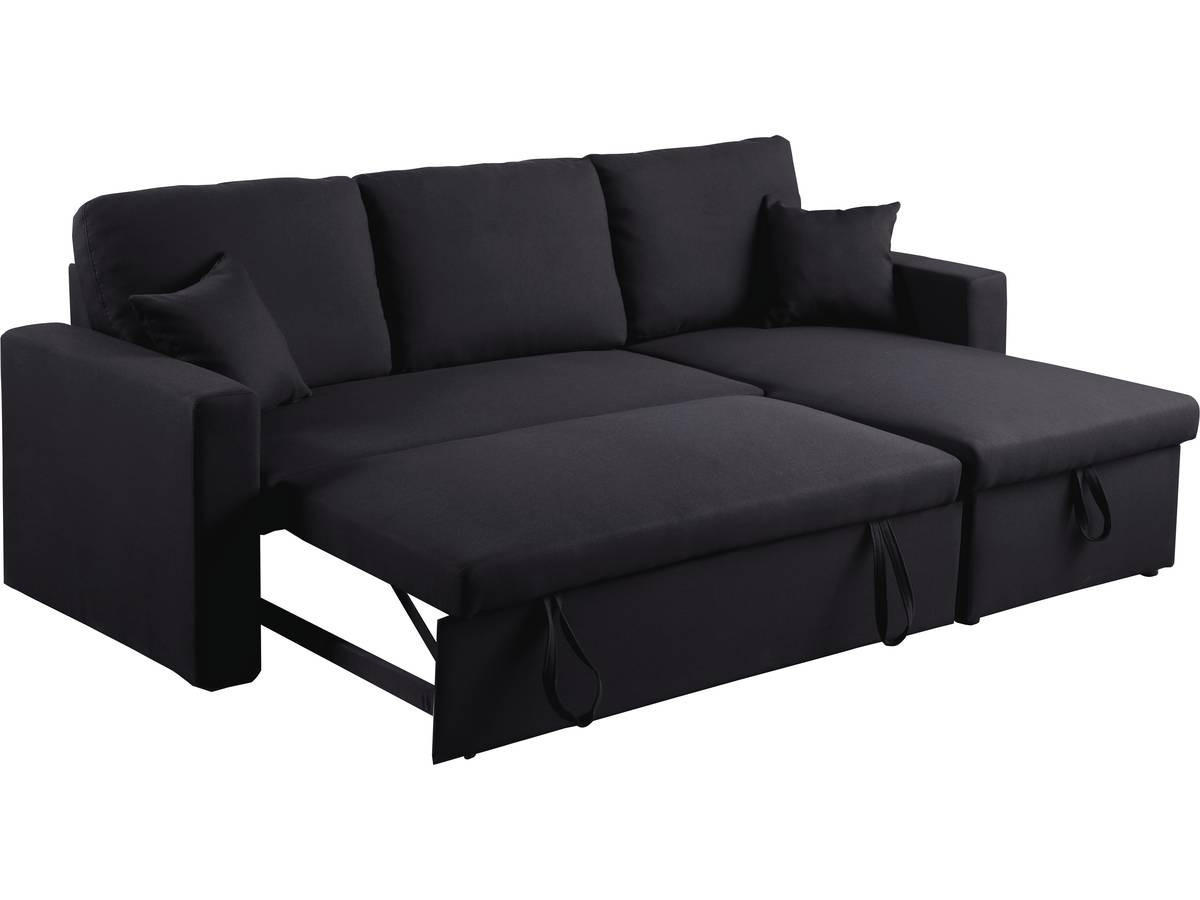 ECKSOFA alain Schwarz - Schwarz, Textil (145/221cm) - Habitat Garten
