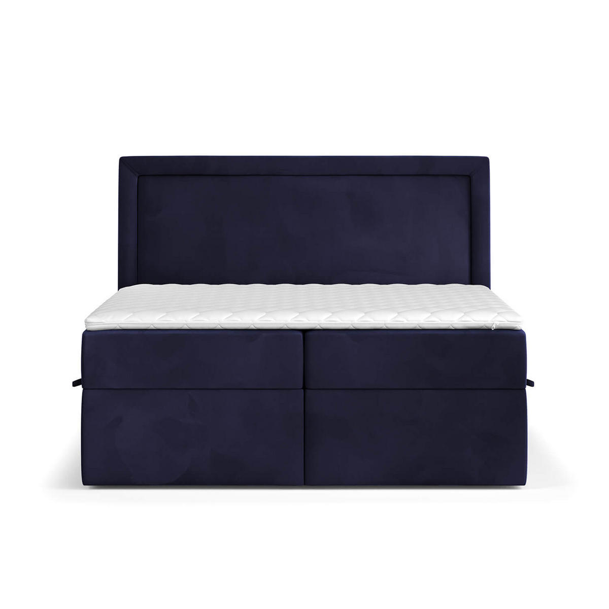 BOXBETT Jodan 200/200 cm Marineblau im Magic Velvet Stoff - Schwarz/Dunkelblau, Holz/Holzwerkstoff (200/200cm) - AltaBeds