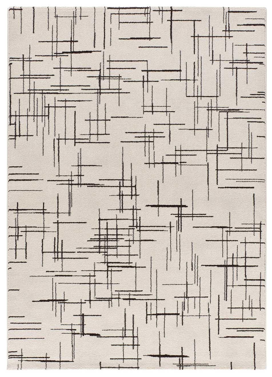 WEBTEPPICH Schwarz und Weiß Retro 133/190 cm - Schwarz/Weiß, Naturmaterialien/Textil (133/190cm) - Atticgo