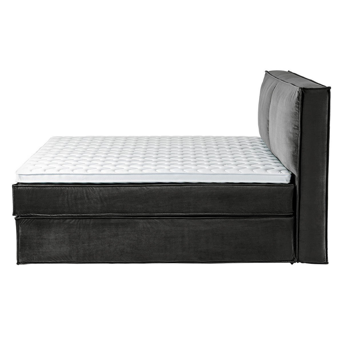 BOXSPRINGBETT mit Kopfteil - Premium - Grau, Textil (180/200cm) - home24
