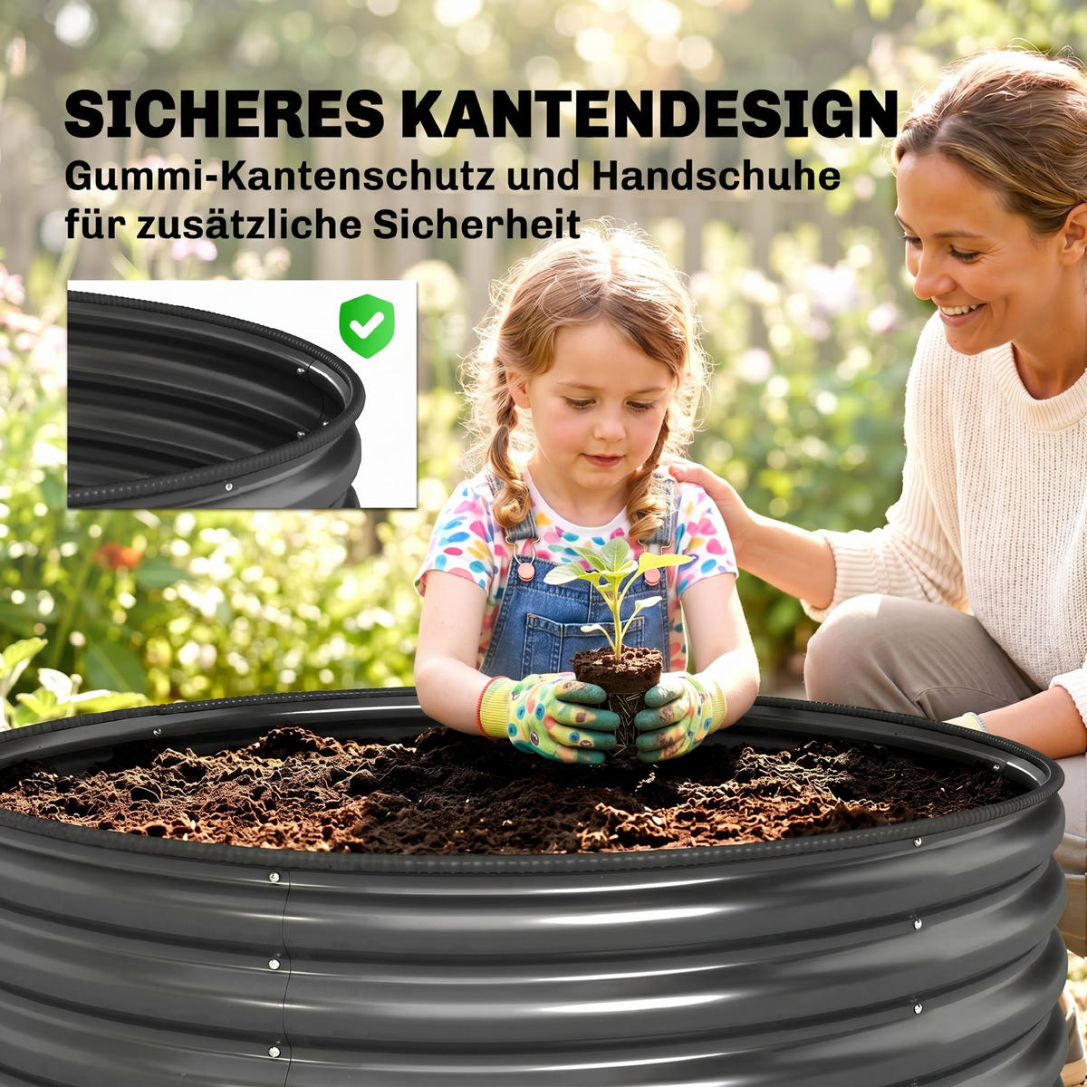 HOCHBEET - Dunkelgrau, Metall (120/43/120cm) - Outsunny