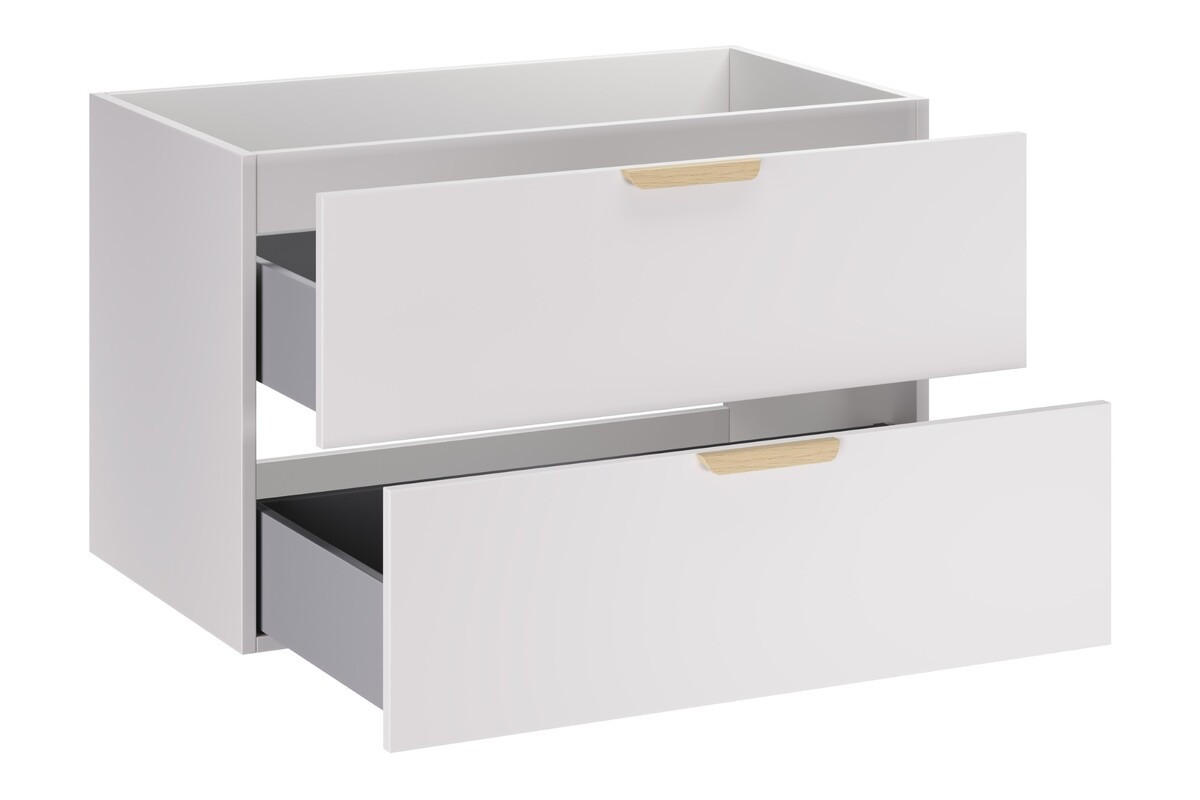 WASCHTISCHKOMBI 80 cm 2Teile - Aster White A BM423 in Weiß/Matt - Weiß, Holz (80/50/46cm)