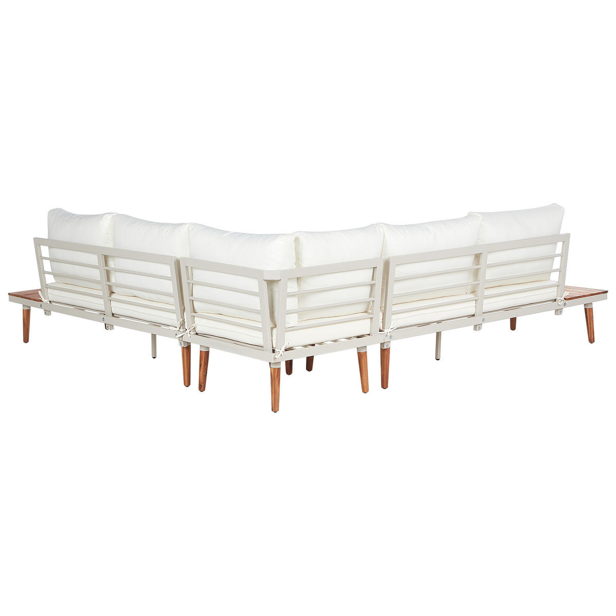 LOUNGE-SET 5-Sitzer Akazienholz cremeweiß Corato - Creme, Holz - Beliani