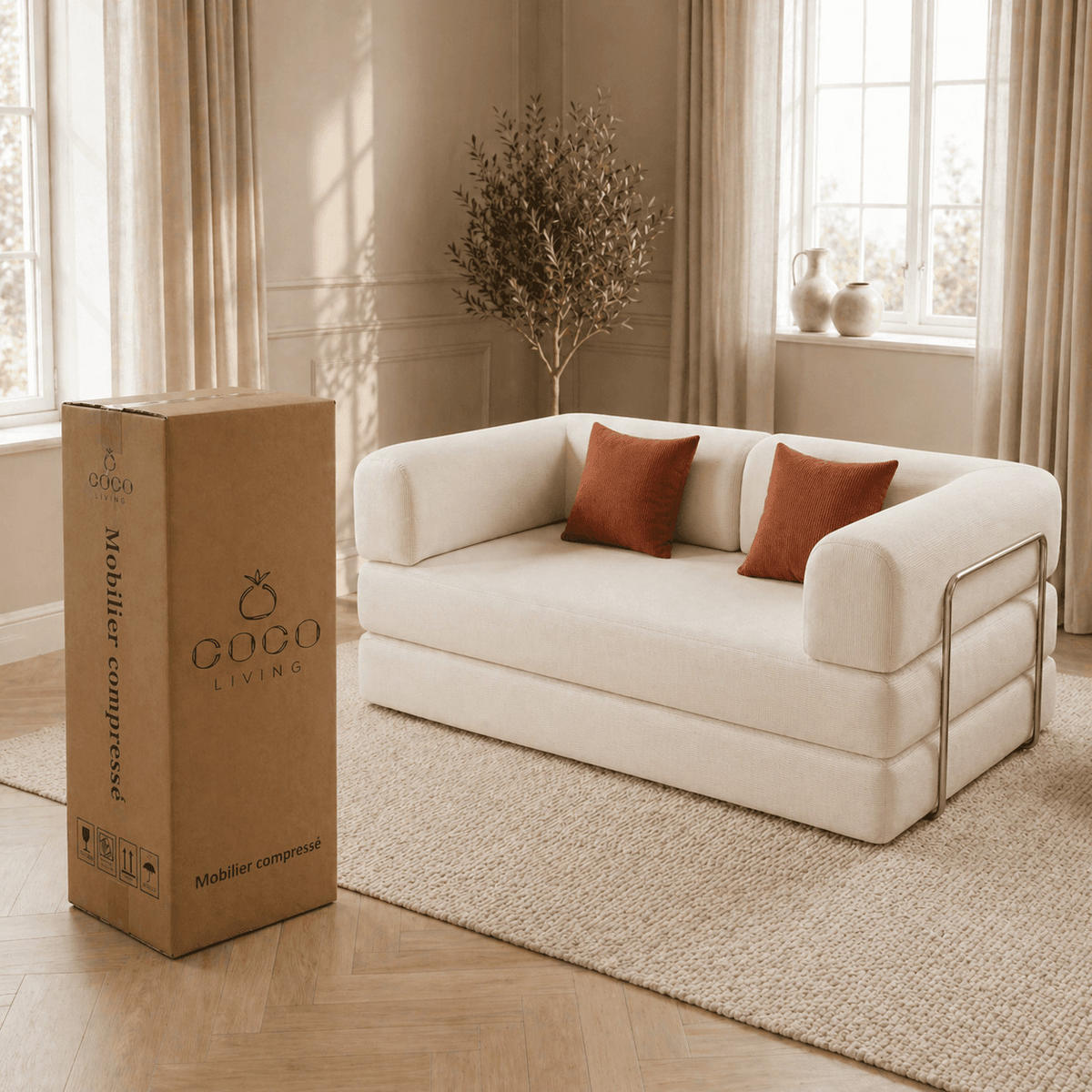 SCHLAFSOFA Kaia Weiß Mango - Weiß, Textil (180/70/100cm) - COCO Living