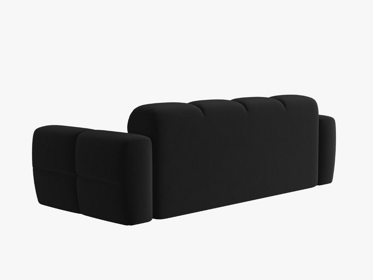 SOFA Lisa aus Samt schwarz 3 Sitzplätze - Schwarz, Textil (101/77/216cm) - Micadoni