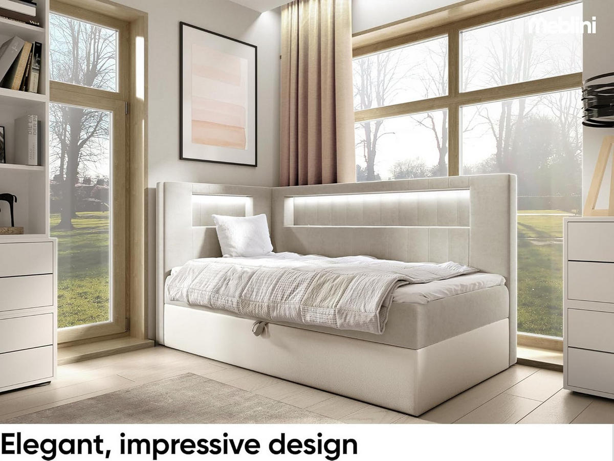 KINDERBETT GARETH 3 - Beige/Weiß, Holzwerkstoff (93/212cm) - Meblini