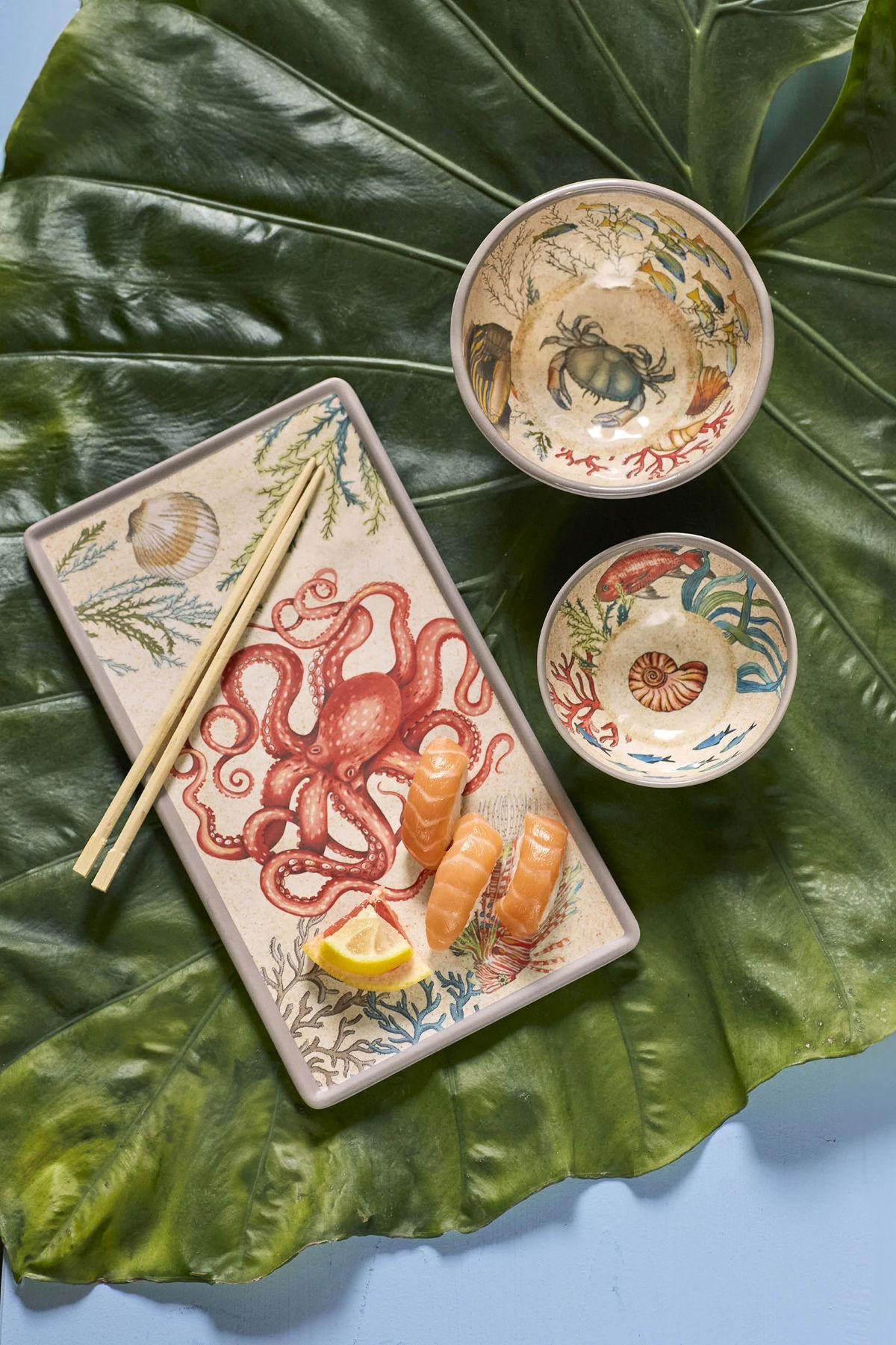 SERVIERTABLETT Ø 35 cm Sea Life - Multicolor, Kunststoff (35/4/35cm) - Rose & Tulipani