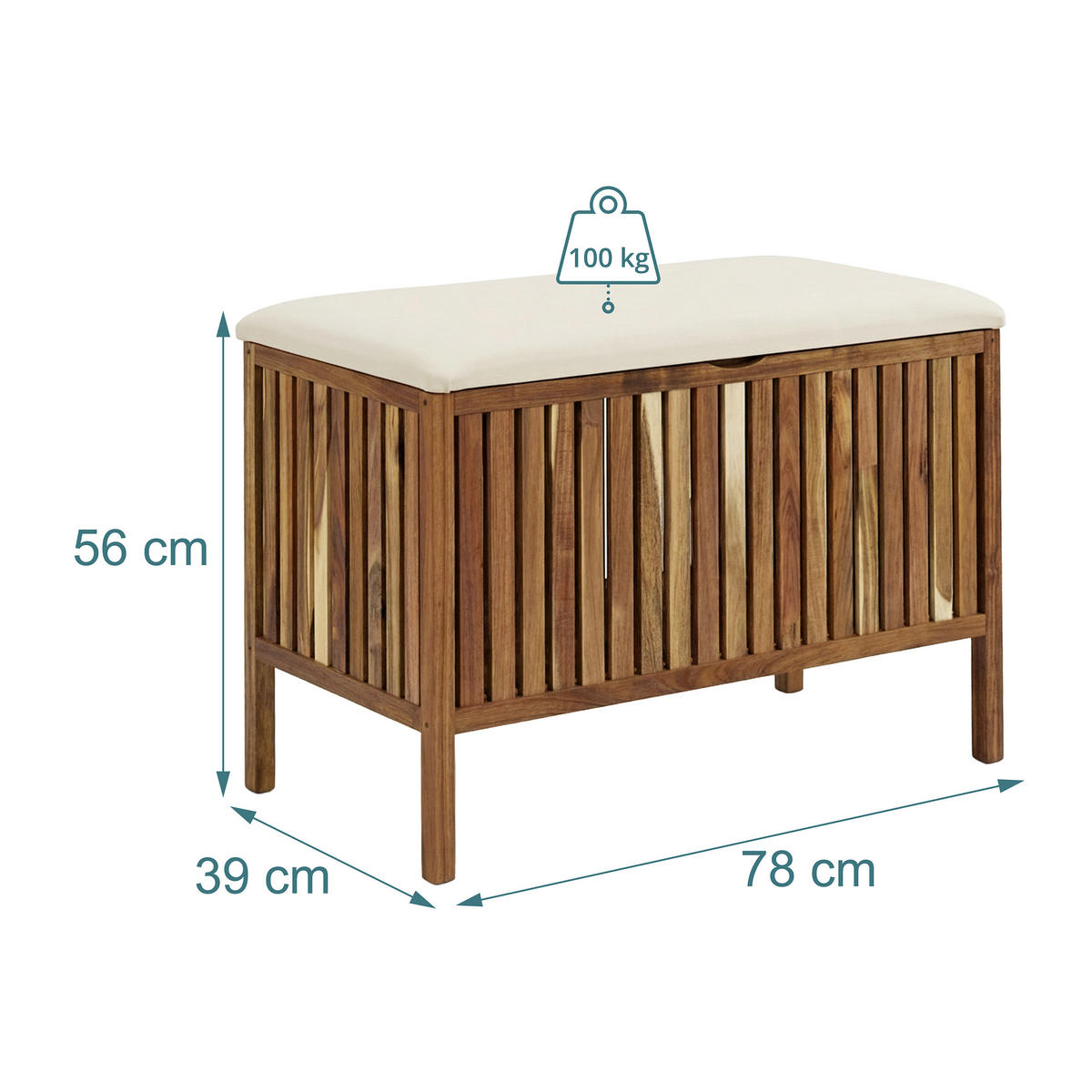WÄSCHETRUHE - Multicolor, Holz/Holzwerkstoff (78/56/39cm) - Relaxdays
