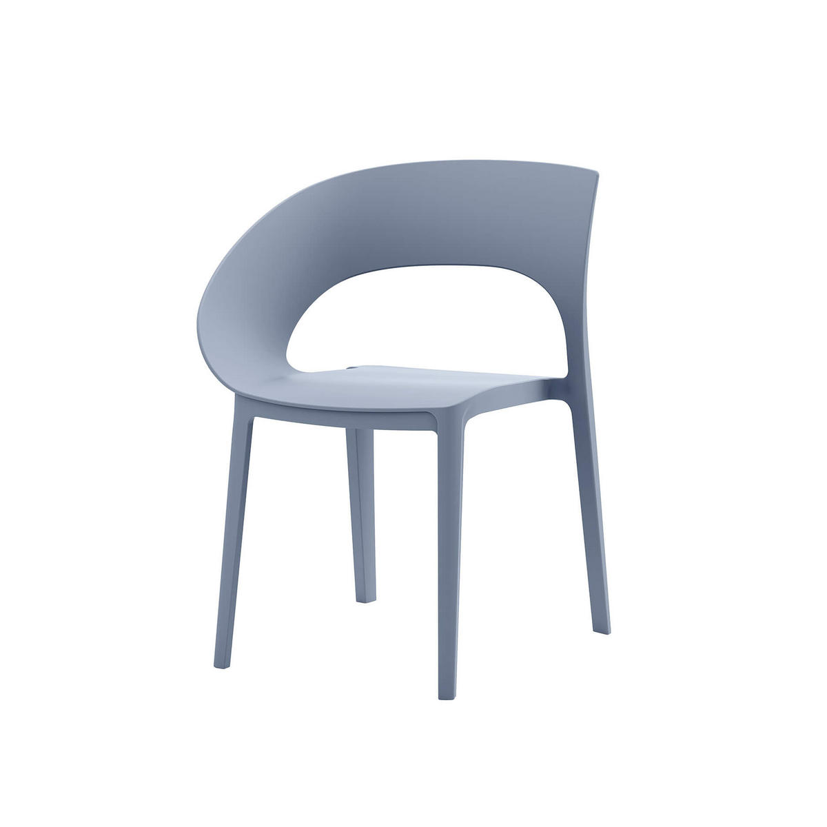 GARTENSTUHL Blau Grau 54/60/82,5 cm 2er-Set - Blaugrau, Kunststoff (54/82.5/60cm) - Mobili Rebecca