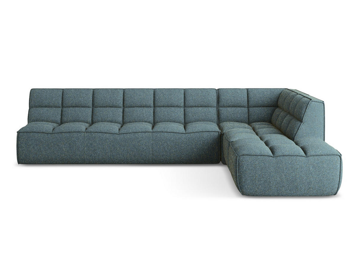 ECKSOFA Beidseitig Strukturstoff Stoff Blau - Blau/Blaugrau, Kunststoff/Textil (308/258cm) - Makamii