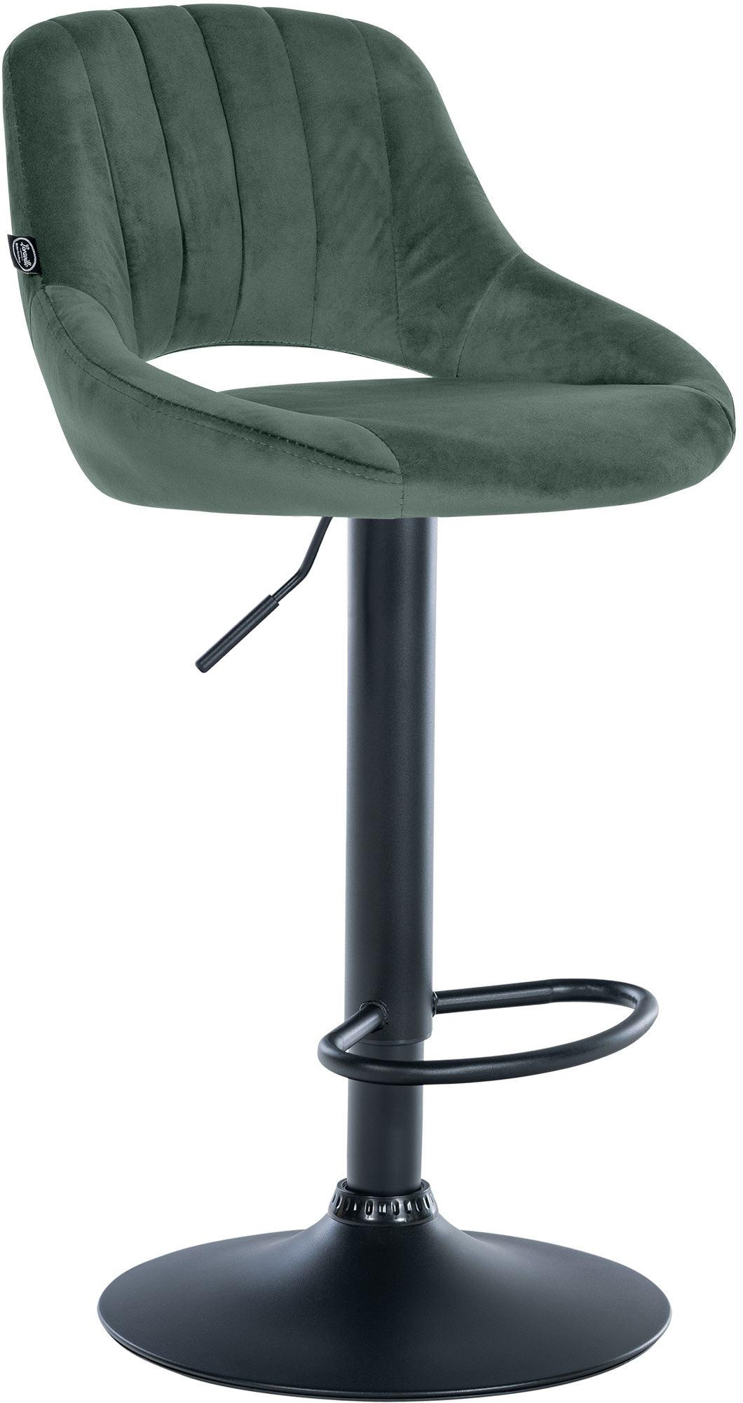 BARHOCKER Samt Grün - Schwarz/Grün, Textil/Metall (47/85/48cm) - CLP
