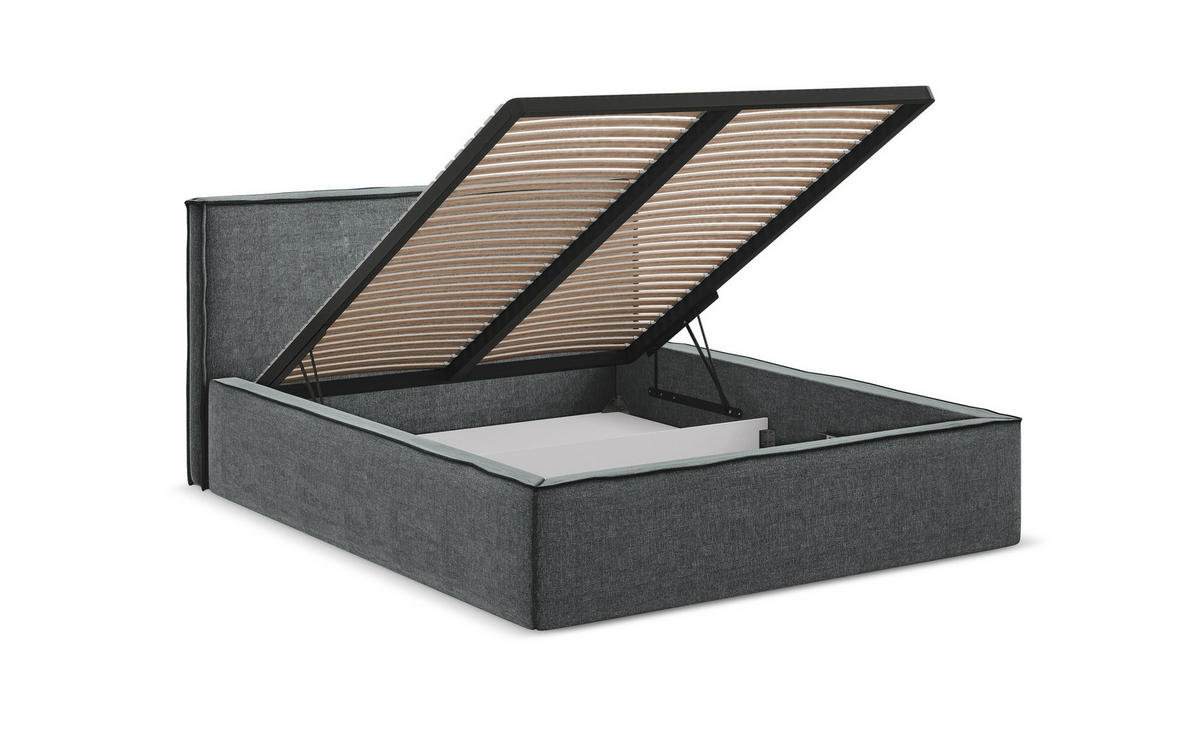 POLSTERBETT mit Bettkasten und Lattenrost 160x228 Rot - Bordeaux/Rot, Kunststoff/Textil (140/200cm) - Makamii