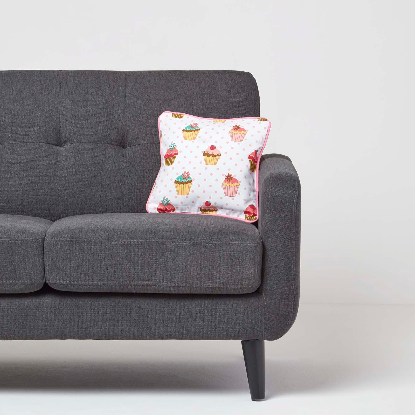 KISSENHÜLLE Cupcakes 30/30 cm - Multicolor, Textil (30/30cm) - Homescapes