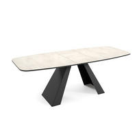 ESSTISCH Myron Chromix weiß 160 - 200 / 80 / 76cm - Schwarz/Weiß, Holz/Holzwerkstoff (80/200/76cm) - Feldmann-Wohnen