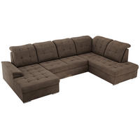 WOHNLANDSCHAFT MADRITO U - Braun Velorus - Rechts - Silberfarben/Braun, Textil/Metall (323/89/204cm) - MKS