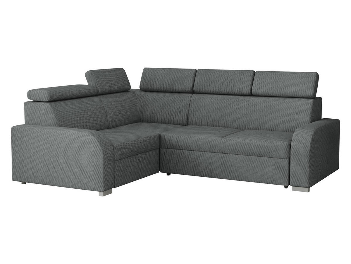 ECKSOFA Oslo 2rR1 80 - Dunkelgrau/Silberfarben, Holz/Kunststoff (250/200cm) - MIRJAN24