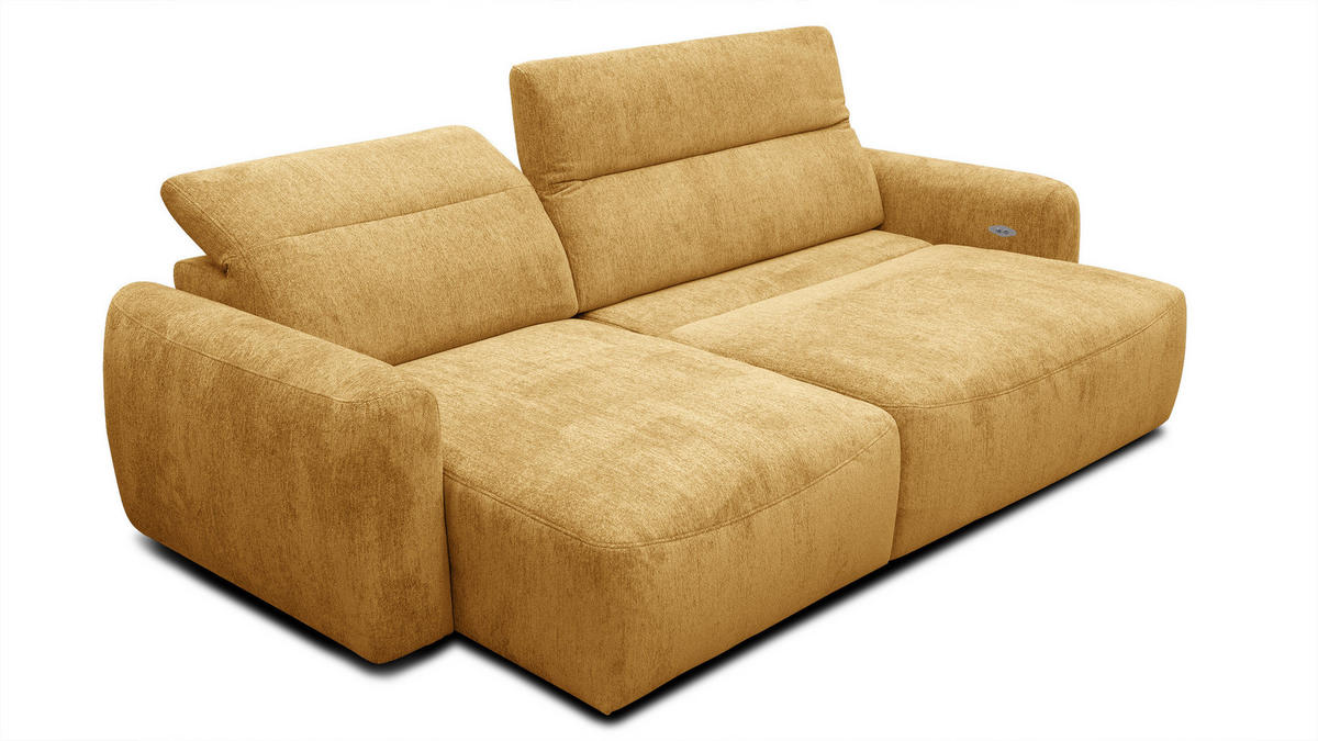 ECKSOFA NERO 4-Sitzer, gelb - Gelb/Schwarz, Holz/Textil (272/81/159cm) - Courtois Laville