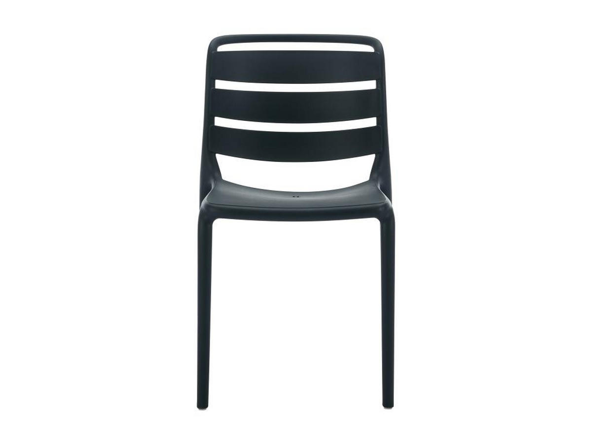 GARTENSTUHL stapelbar 2er-Set - Polypropylen - Schwarz - MOAH von MYLIA - Schwarz, Kunststoff (56.5/81/48cm) - Vente-Unique