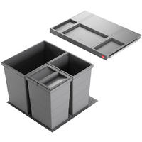 HAILO Allegro System Mülleimer Küche Einbau 60cm Schublade Mülltrennung Abfall - Grau, Kunststoff (47.6/39.7/47.3cm) - Hailo
