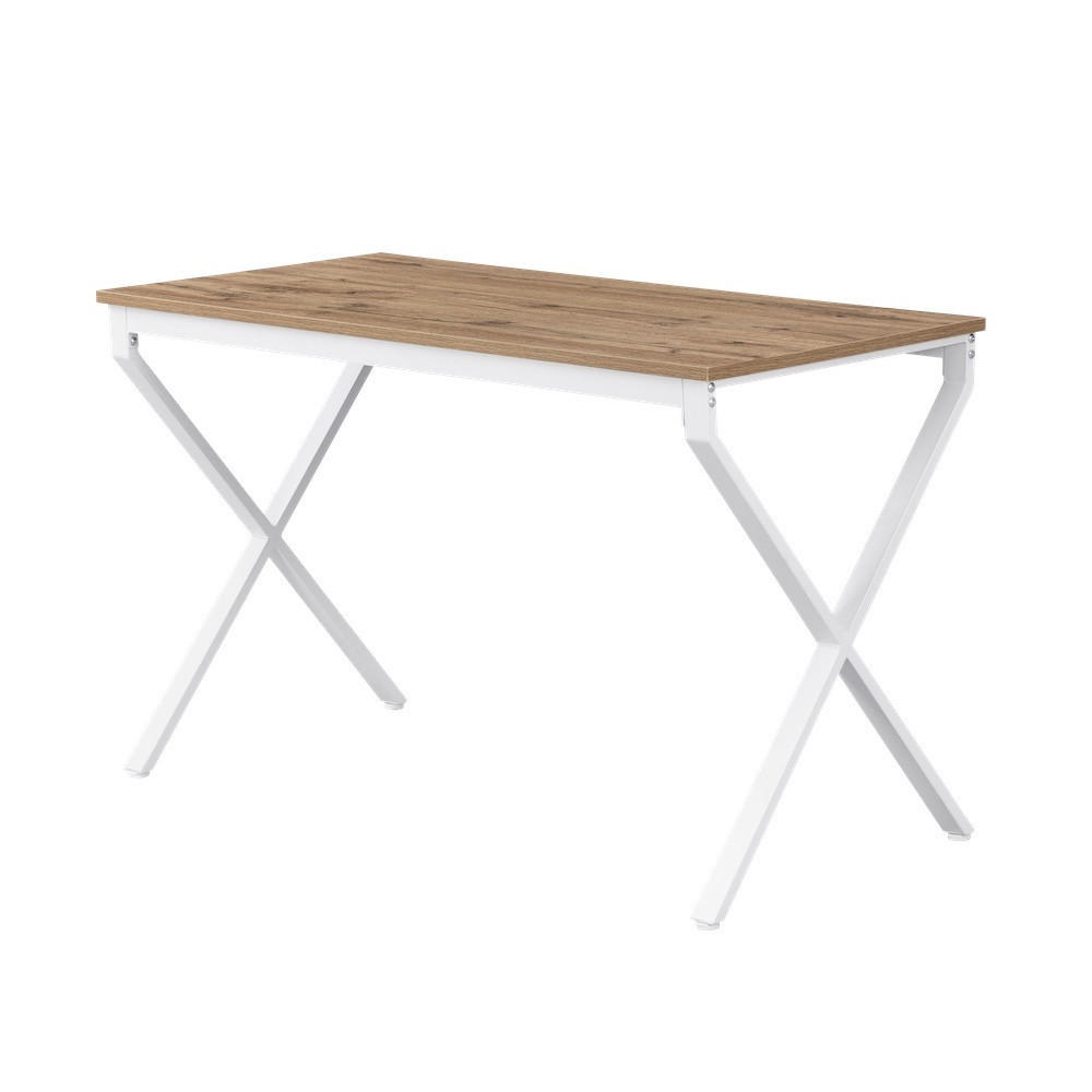 ESSTISCH SAMUEL, Eiche, 120/60/76 cm - Eichefarben/Weiß, Holzwerkstoff/Metall (60/120/76cm) - B&D Home
