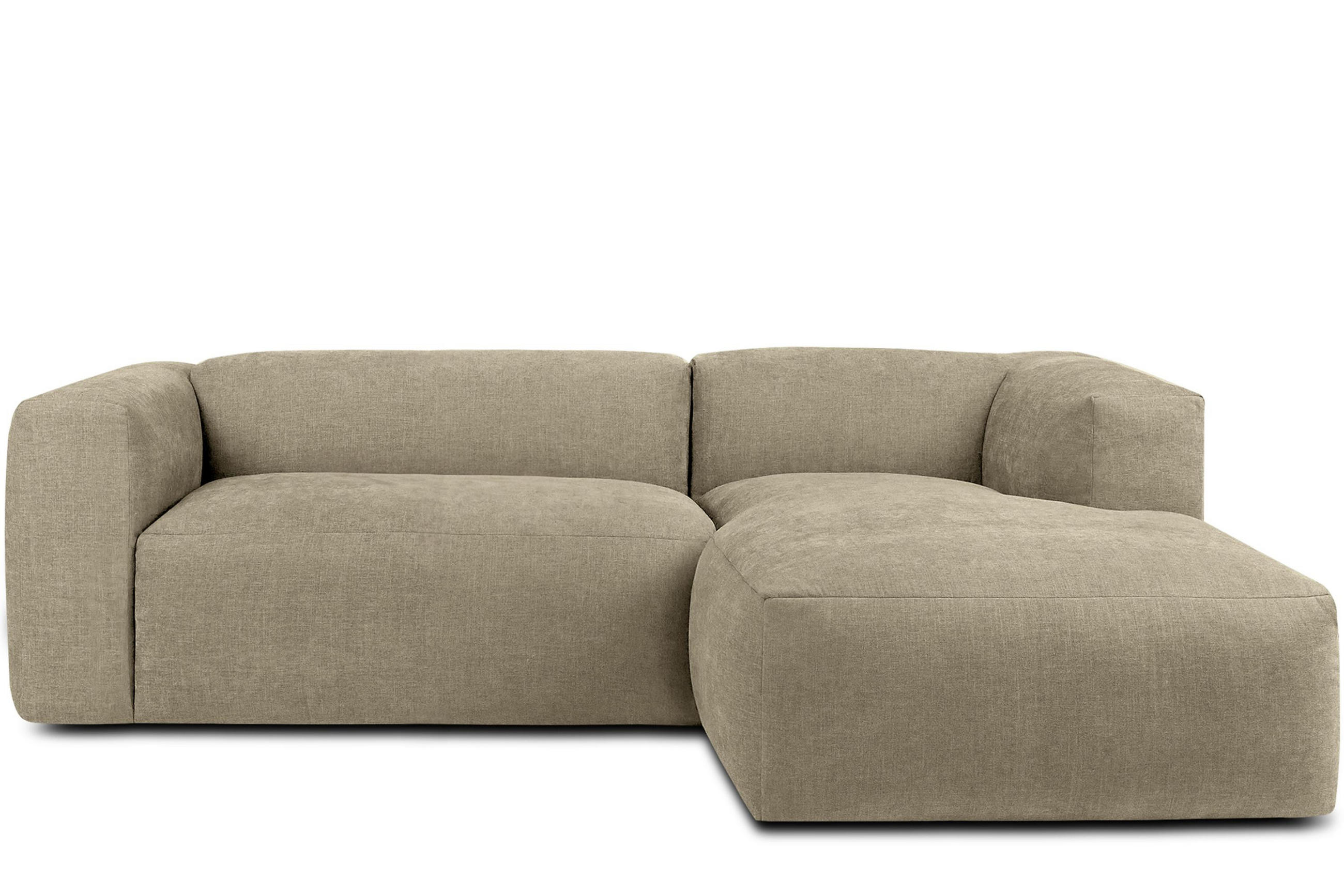 ECKMODULSOFA-RECHTS BUFFO 3/4 Sitzer mit extrem weicher Sitzfläche, Gewebestoff, sandfarben - Sandfarben, Textil (237/180cm) - KONSIMO®