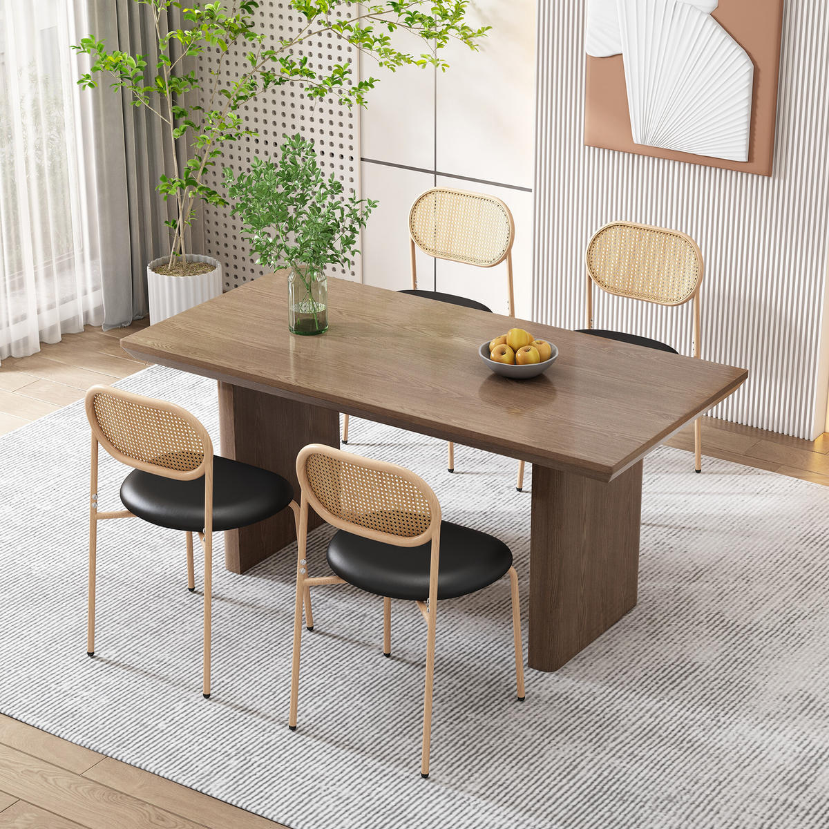 ESSZIMMEERSTUHL-SET 4er-set Schwarz 48/46/80 cm - Schwarz, Metall (46/80/48cm) - Urban Meuble