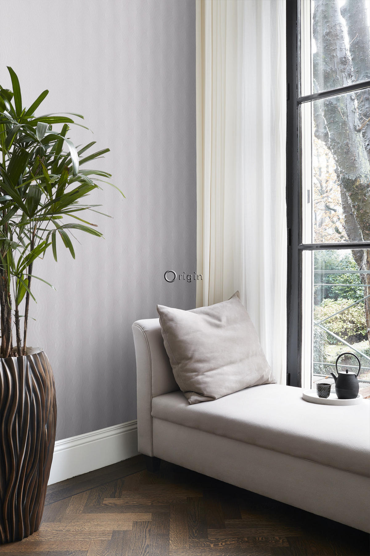 TAPETE grafisches Muster 53 cm x 10.05 m - Lila, Papier (53/1000cm) - Origin Wallcoverings