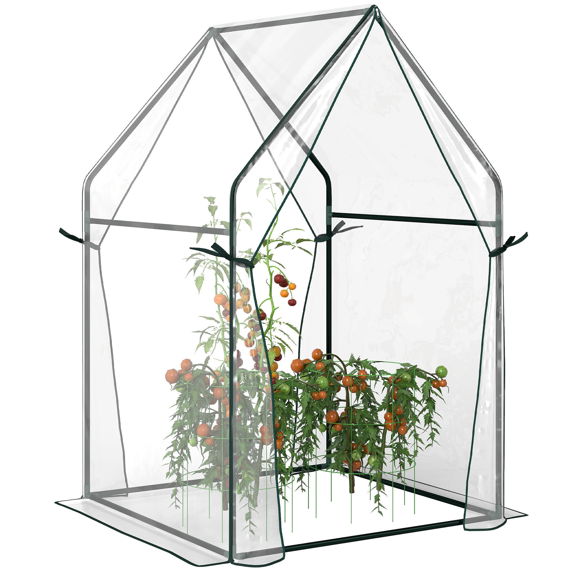 GEWÄCHSHAUS DE-12093 mit 2 Reißverschlusstüren, UV-beständig Transparent - Transparent, Metall (90/145/90cm) - ComfortXL