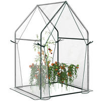 GEWÄCHSHAUS DE-12093 mit 2 Reißverschlusstüren, UV-beständig Transparent - Transparent, Metall (90/145/90cm) - ComfortXL