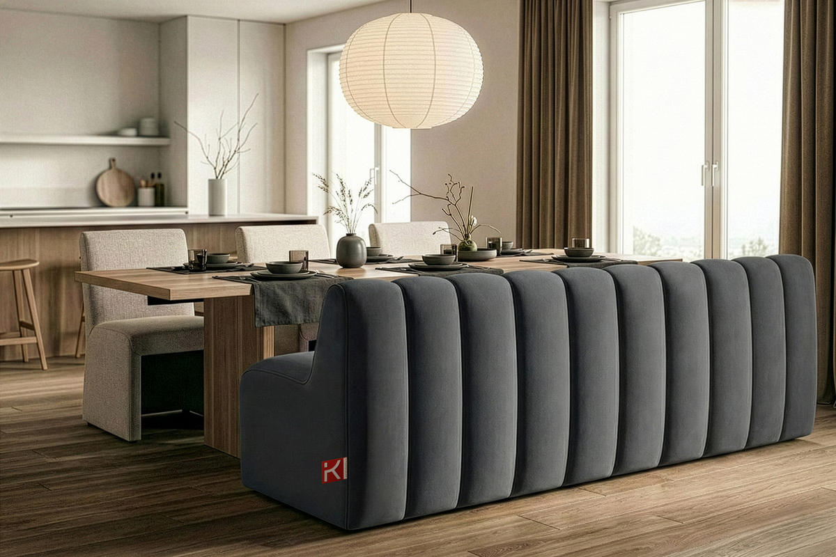 ESSZIMMERBANK CORDA, Dunkelgrau - Dunkelgrau, Holz/Holzwerkstoff (203/78/71cm) - KONSIMO®