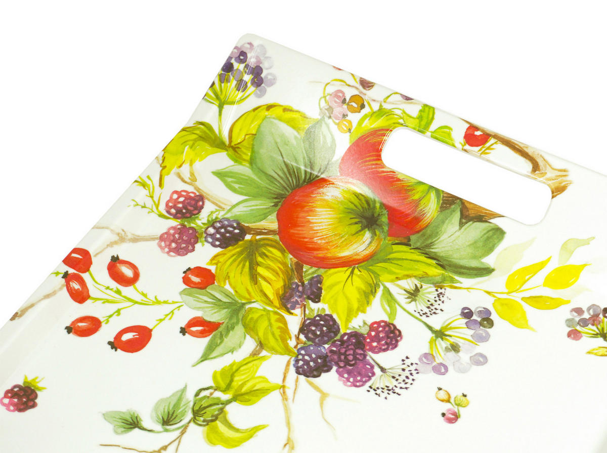TABLETT Brombeeren, rechteckige Serviertablett mit Griff 38x27 cm - Brombeere, Kunststoff (27/3/38cm) - Lashuma