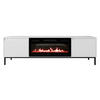 TV-LOWBOARD Ozmi 2K EF mit Kamin - Schwarz/Weiß, Holzwerkstoff/Metall (174/52/40cm) - MIRJAN24