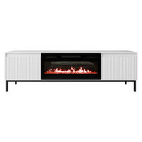 TV-LOWBOARD Ozmi 2K EF mit Kamin - Schwarz/Weiß, Holzwerkstoff/Metall (174/52/40cm) - MIRJAN24